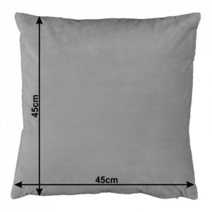 Pernă, material textil de catifea gri deschis, 45x45 cm - TP238752 - Img 10