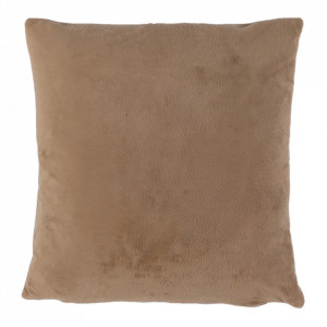 Pernă, material textil de catifea maro deschis, 45x45 cm - TP238760 - Img 1