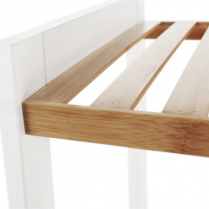 Raft, bambus natural și alb, 34x33x110 cm - TP227885 - Img 12