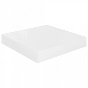 Raft de perete suspendat, alb extralucios, 23x23x3 cm, MDF - V323739V - Img 2