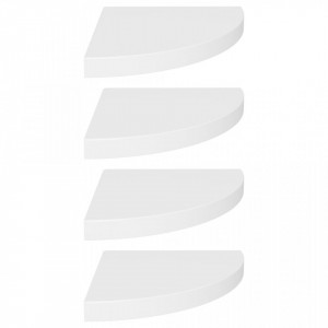 Rafturi coltar de perete, 4 buc., alb, 35 x 35 x 3,8 cm, MDF - V323918V - Img 2