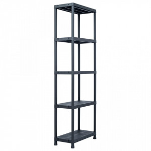 Rafturi de depozitare 2 buc. negru 60x30x180 cm plastic 125 kg - V276257V - Img 2