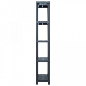 Rafturi de depozitare 5 buc. negru 60x30x180 cm plastic 125 kg - V276258V - Img 4