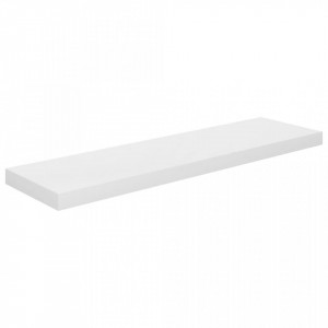 Rafturi de perete, 4 buc., alb extralucios, 90x23,5x3,8 cm, MDF - V323756V - Img 4
