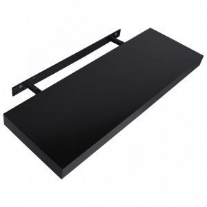 Rafturi de perete suspendate, 2 buc., negru, 60x20x3,8 cm - V288201V - Img 4