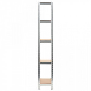 Rafturi depozitare, 3 buc., argintiu, 75x30x172cm, otel & MDF - V144272V - Img 4