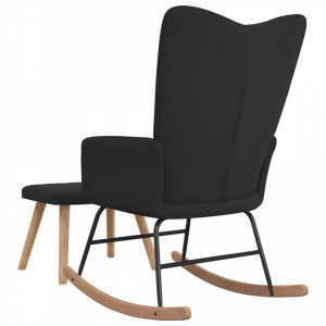 Scaun balansoar cu taburet, negru, catifea - V327760V - Img 4
