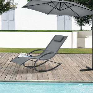 Scaun balansoar gradina, 150 Kg, gri inchis - P79634890
