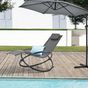 Scaun balansoar gradina, 150 Kg, gri inchis - P79634891