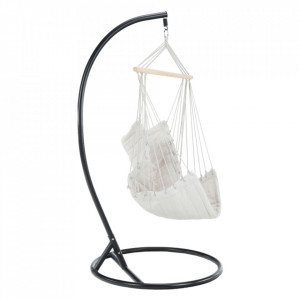 Scaun balansoar suspendabil, hamac, leagăn agăţat, alb, 90x107 cm - TP254344 - Img 15