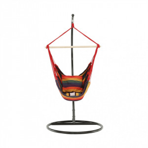 Scaun balansoar suspendabil, hamac, leagăn agăţat, roşu, 100x100x130 cm - TP254341 - Img 11