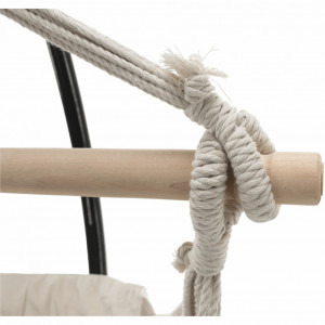 Scaun balansoar suspendabil, leagăn agăţat, alb, 98x60x110 cm - TP254346 - Img 4