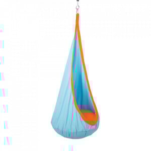 Scaun balansoar suspendabil, leagăn agăţat, albastru, 60x150x70 cm - TP274725 - Img 1