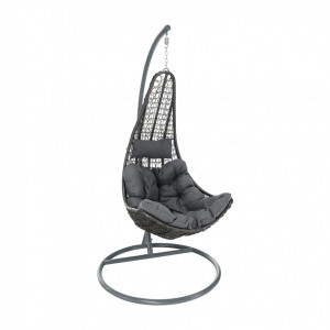 Scaun balansoar suspendabil, leagăn agăţat, gri, 105x105x195 cm - TP286353 - Img 13