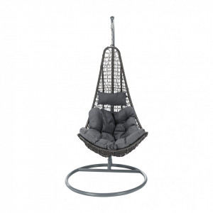Scaun balansoar suspendabil, leagăn agăţat, gri, 105x105x195 cm - TP286353 - Img 16