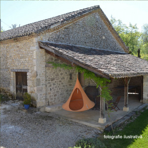 Scaun balansoar suspendabil, leagăn agăţat, gri, 120x120x150 cm - TP262375 - Img 8