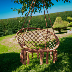 Scaun balansoar suspendabil, leagăn agăţat, maro, 80x120 cm - TP295531 - Img 15