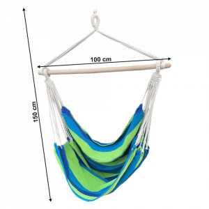 Scaun balansoar suspendabil, leagăn agăţat, multicolor, 100x130 cm - TP300323 - Img 2