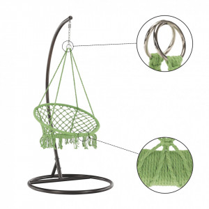Scaun balansoar suspendabil, leagăn agăţat, verde, 80x120 cm - TP295534 - Img 3