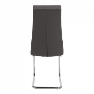 Scaun bucătărie, material textil gri deschis/piele ecologică gri/crom - TP203812 - Img 6