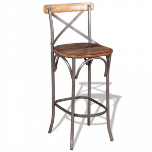 Scaun de bar, lemn masiv reciclat - V244014V - Img 2