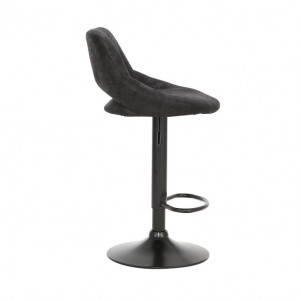 Scaun de bar, material textil negru cu efect de piele întoarsă - TP230858 - Img 3