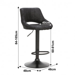 Scaun de bar, material textil negru cu efect de piele întoarsă - TP230858 - Img 5