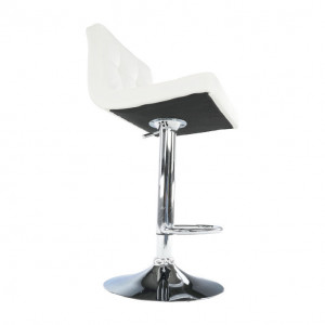 Scaun de bar, piele ecologică albă/crom - TP176350 - Img 12