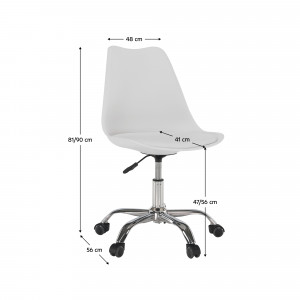 Scaun de birou, alb, 48x54x87,5-102,5 cm - TP259559 - Img 13