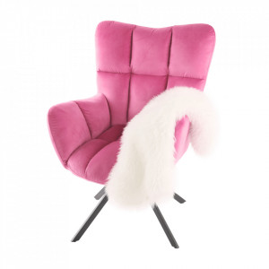 Scaun de design, ţesătură roz - TP275350 - Img 3