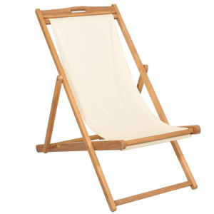 Scaun de exterior, crem, 56 x 105 x 96 cm, lemn de tec - V43802V