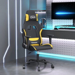 Scaun de gaming cu masaj, negru și galben, material textil - V345473V - Img 2