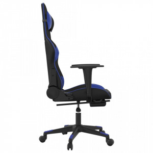 Scaun de gaming cu suport picioare, negru/albastru, piele eco - V3143764V - Img 4