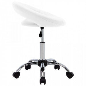 Scaun de lucru pivotant, alb, piele ecologica - V323663V - Img 3