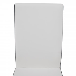 Scaun dining, piele ecologică albă, neagră/crom - TP182190 - Img 12