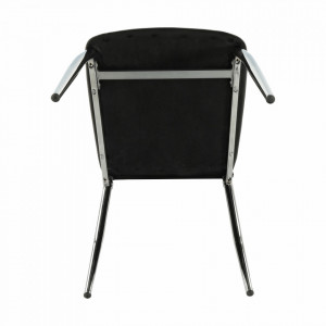 Scaun dining, piele ecologică neagră/crom - TP182185 - Img 13