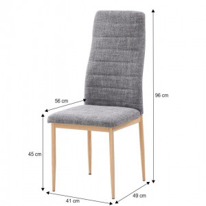 Scaun, material textil gri deschis/cadru metalic fag - TP203808 - Img 2