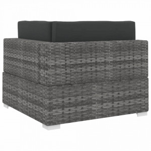 Scaun modular de colt, 1 buc., gri, poliratan, cu perne - V46799V - Img 4