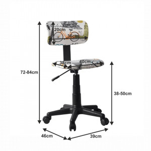 Scaun rotativ, ţesătură model, 39x46x72/84 cm - TP204127 - Img 2