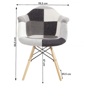 Scaun, ţesătură patchwork/fag - TP228664 - Img 2