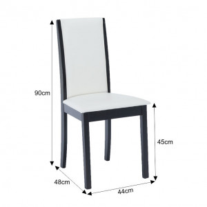 Scaun, wenge/piele eco alb - TP203071 - Img 2