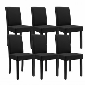 Scaune bucatarie, set 6 buc, piele sintetica, negru - P46253637 - Img 2