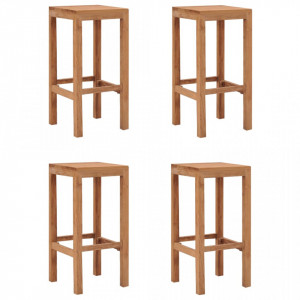Scaune de bar, 4 buc., lemn masiv de tec - V287233V