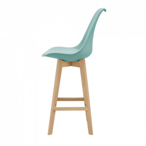Scaune de bar, set 2 buc, 105 x 48 x 58 cm, picioare fag, verde - P67291240 - Img 3