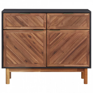 Servanta, 90 x 33,5 x 75 cm, lemn masiv de acacia si MDF - V289902V - Img 2