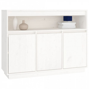 Servantă, alb, 104,5x34x80 cm, lemn masiv de pin - V814390V - Img 4