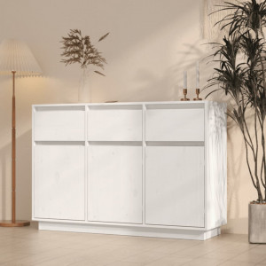 Servantă, alb, 110x34x75 cm, lemn masiv de pin - V813815V - Img 2