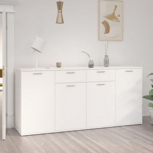 Servantă, alb, 160x36x75 cm, lemn prelucrat - V3074927V - Img 2