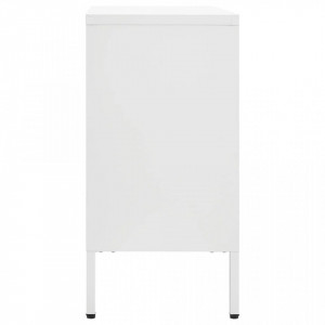 Servantă, alb, 75x35x70 cm, oțel și sticlă securizată - V336074V - Img 4