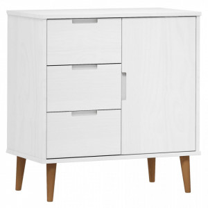 Servantă alb, 76,5x40x80 cm, lemn masiv de pin - V350511V